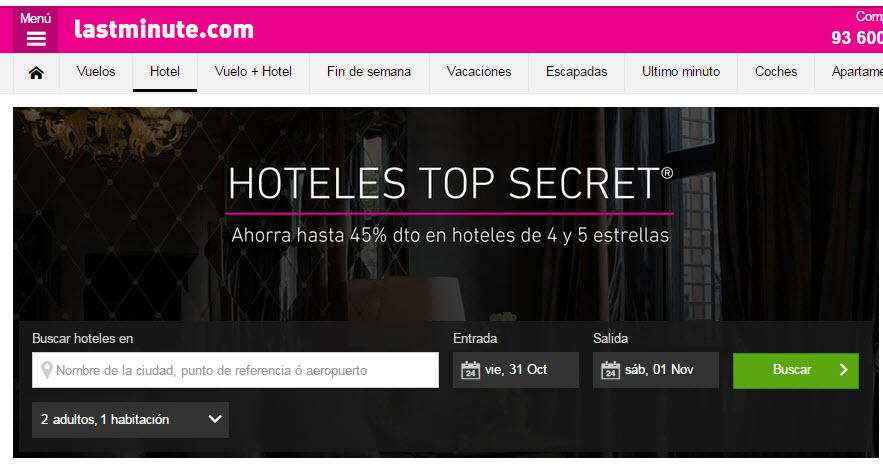 lastminute.com hoteles top secret