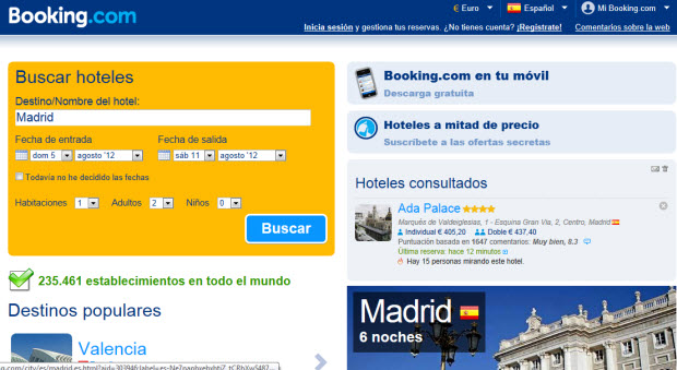 Hoteles baratos Agosto 2012