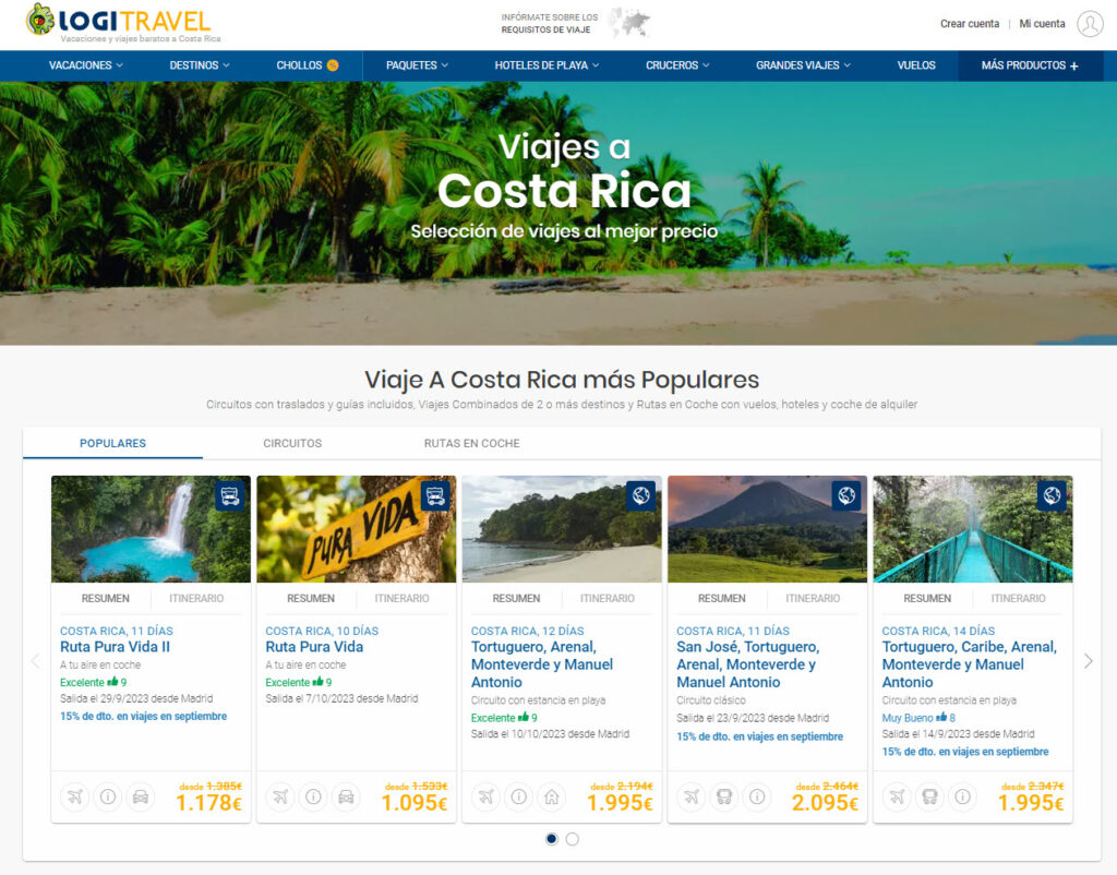 Ofertas Viajes Costa Rica Agosto