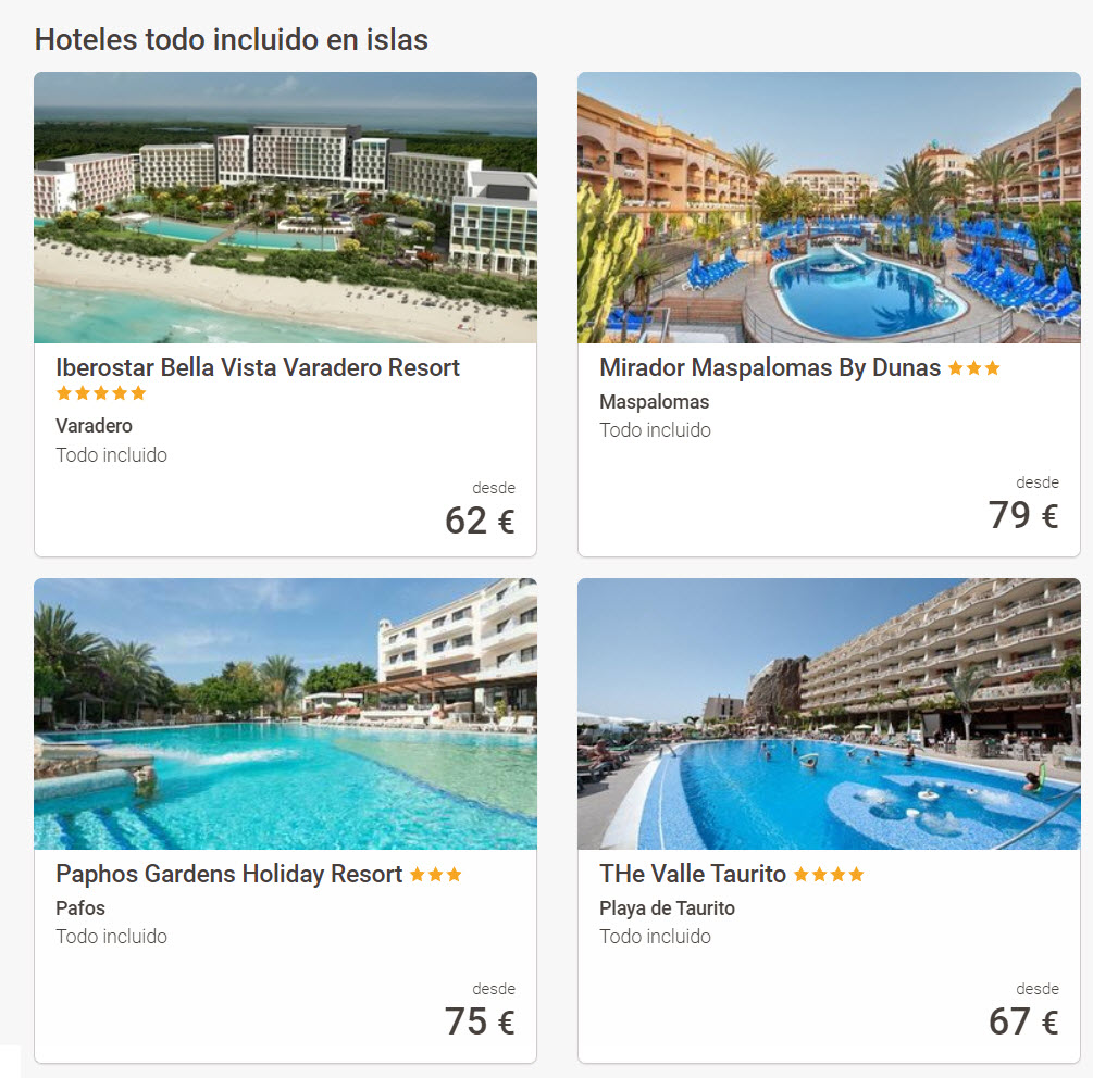 Ofertas de hotel todo incluido playas