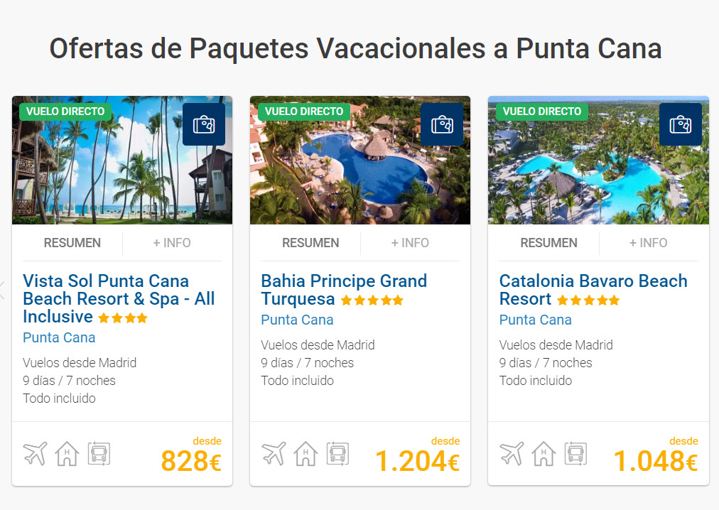 Ofertas de viajes todo incluido Punta Cana
