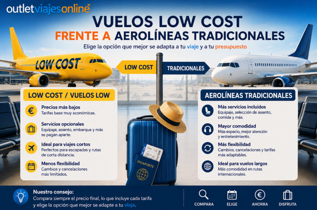 Vuelos Low Cost frente a aerolíneas tradicionales