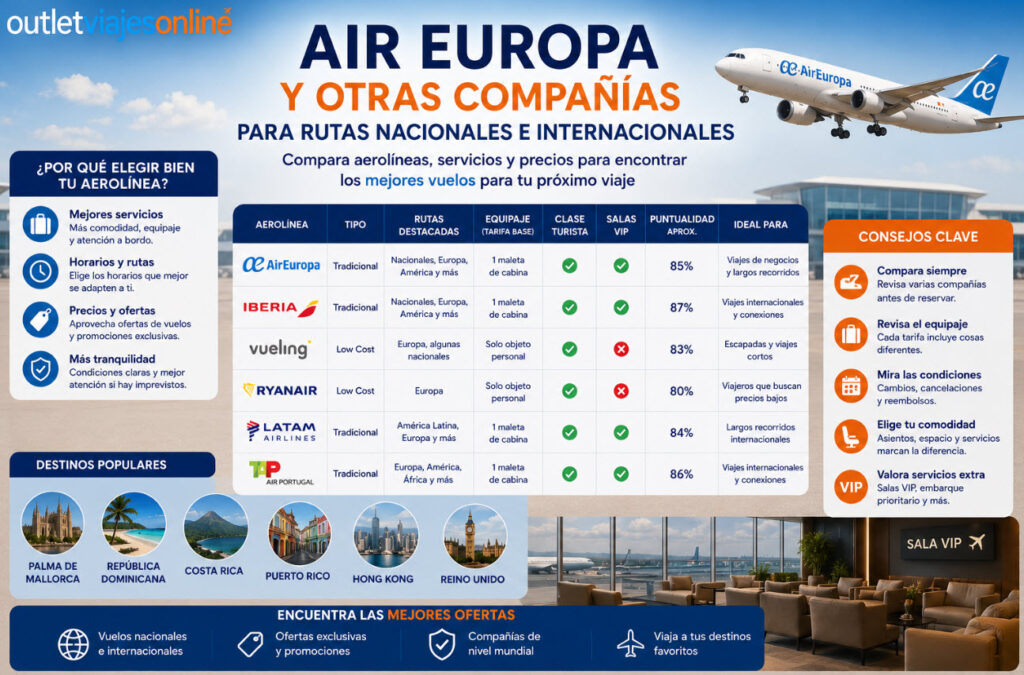 Air Europa y otras aerolíneas