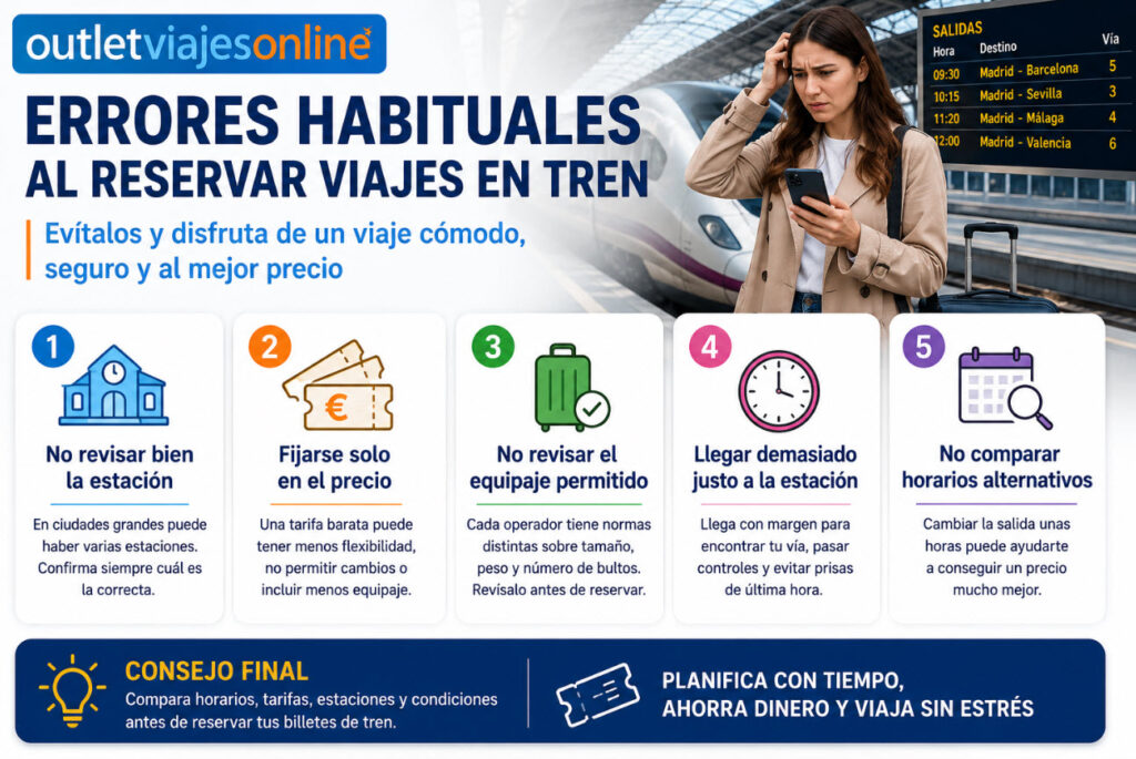Errores al reservar viajes en tren