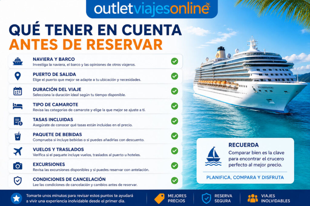 Qué tener en cuenta antes de reservar un crucero