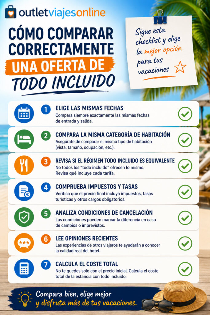 Cómo comparar correctamente una oferta de todo incluido