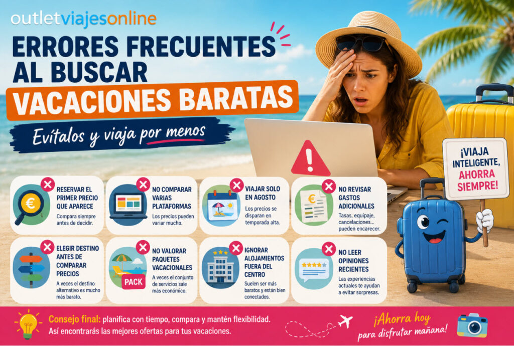 errores frecuentes al buscar vacaciones baratas