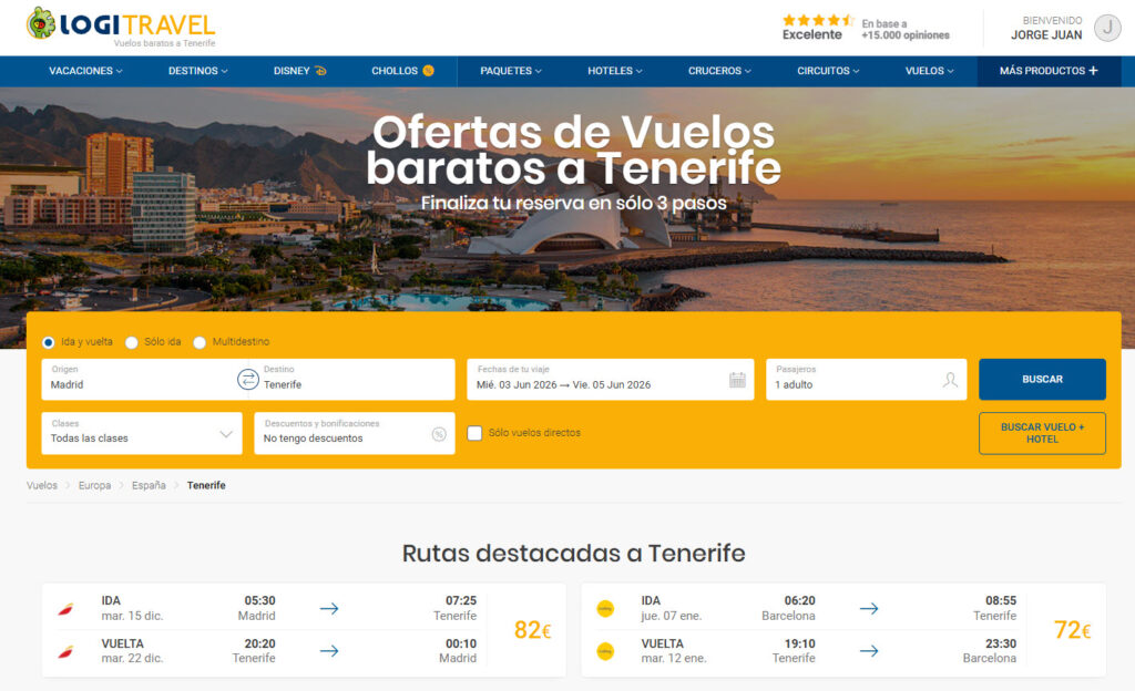 vuelos baratos Tenerife